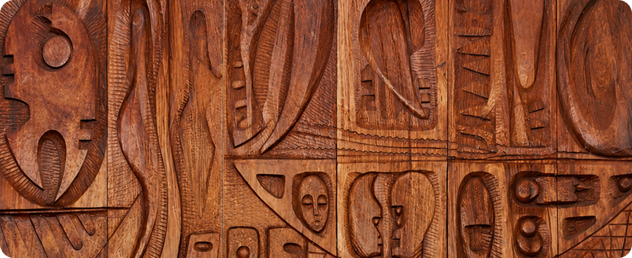 Wooden art by Paul Ejukorlem