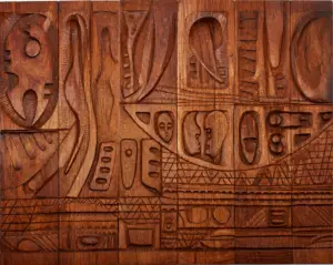 Wooden art wall by Paul Ejukorlem
